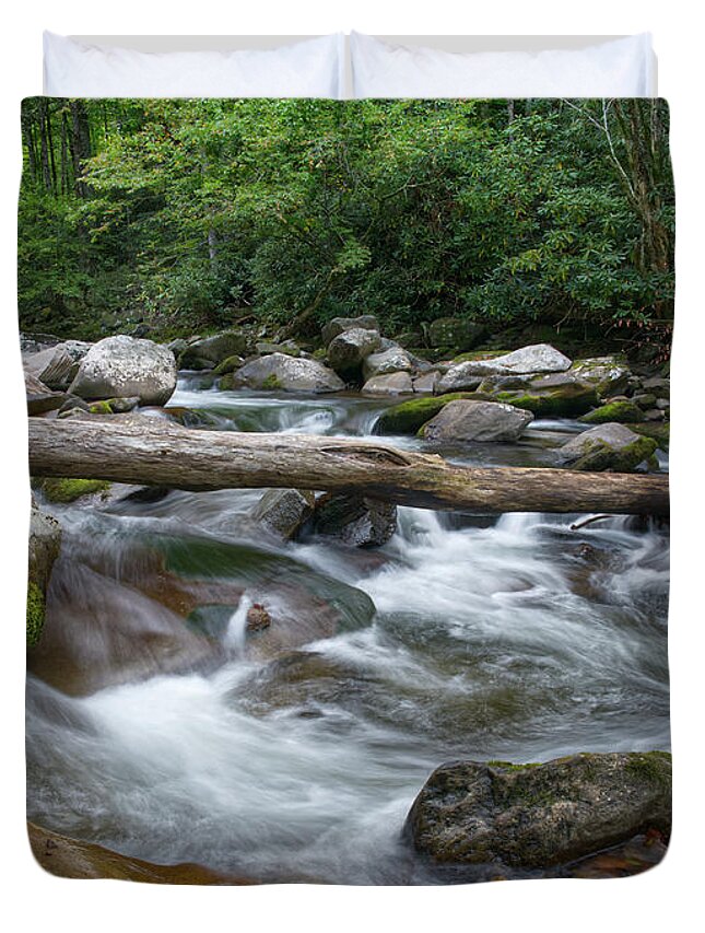 Smokies Duvet Cover featuring the photograph Little River 5 by Phil Perkins