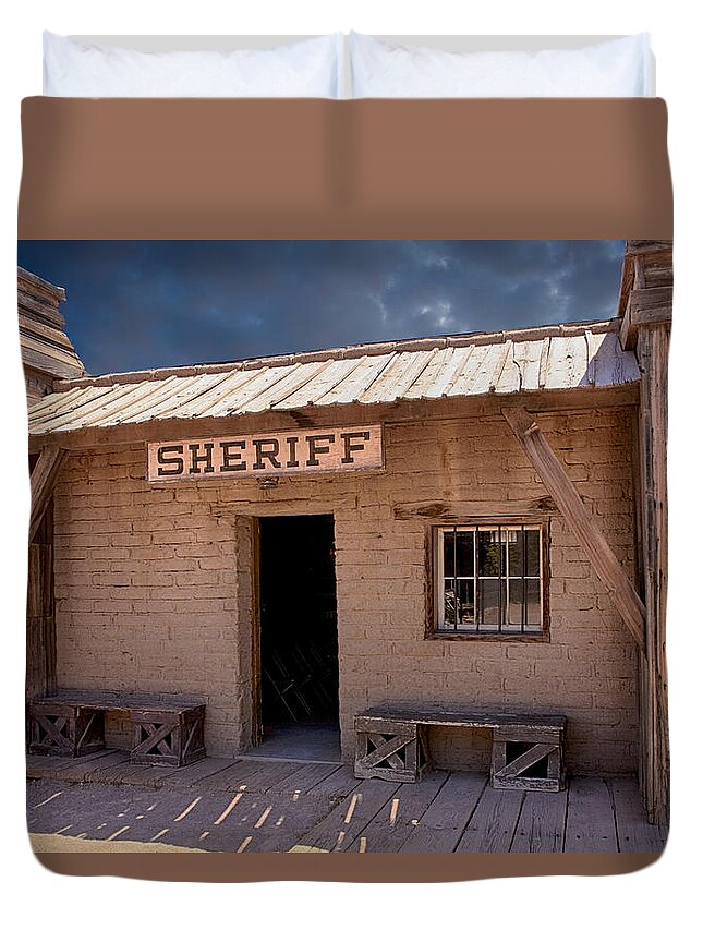 Sheriff Duvet Cover featuring the photograph Local Sheriff Tucson by Chris Smith
