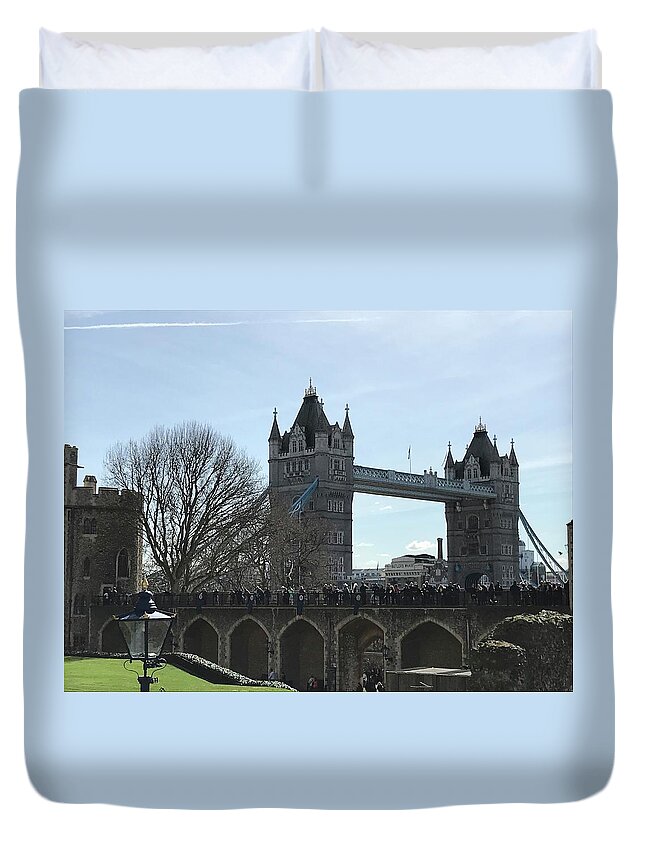 Bridge Duvet Cover featuring the photograph London Landmark by Lee Darnell