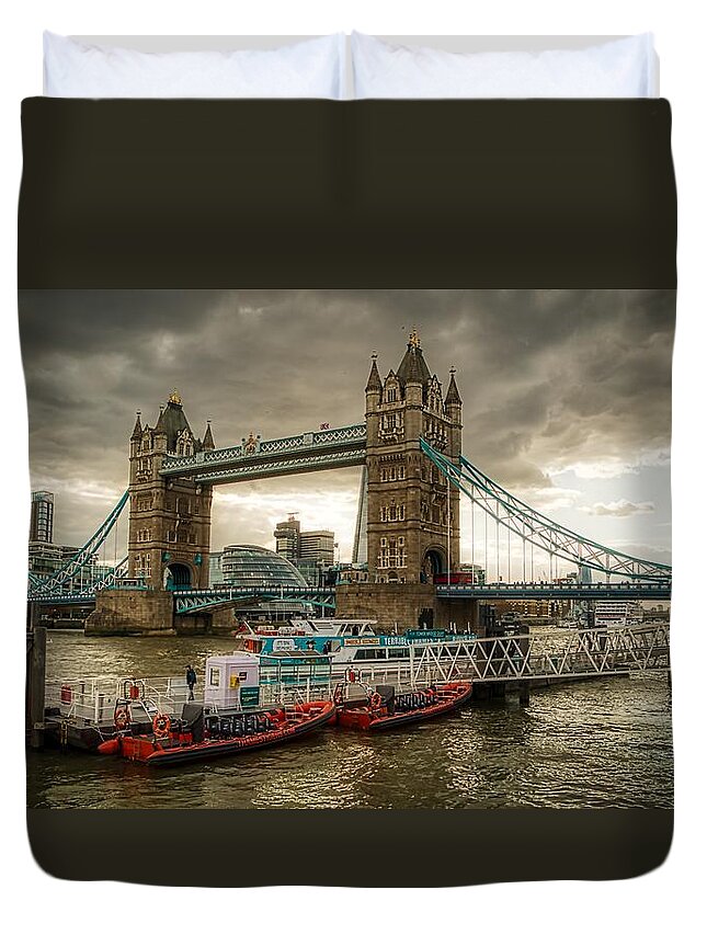 London Architecture Duvet Cover featuring the photograph London Tower Bridge by Raymond Hill