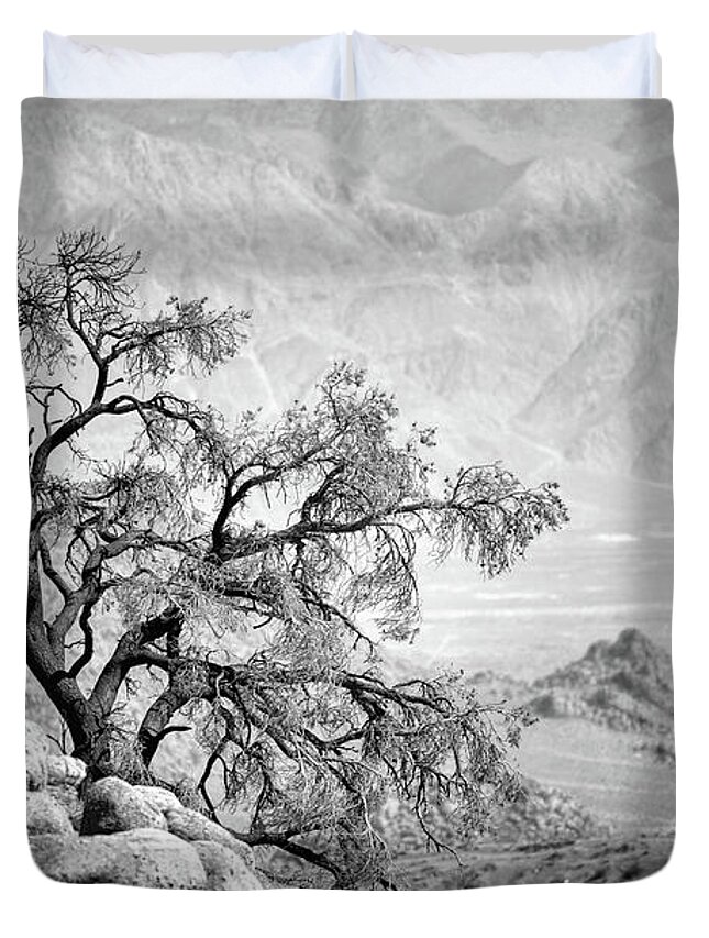  Duvet Cover featuring the photograph Lone Tree by Doug Sturgess