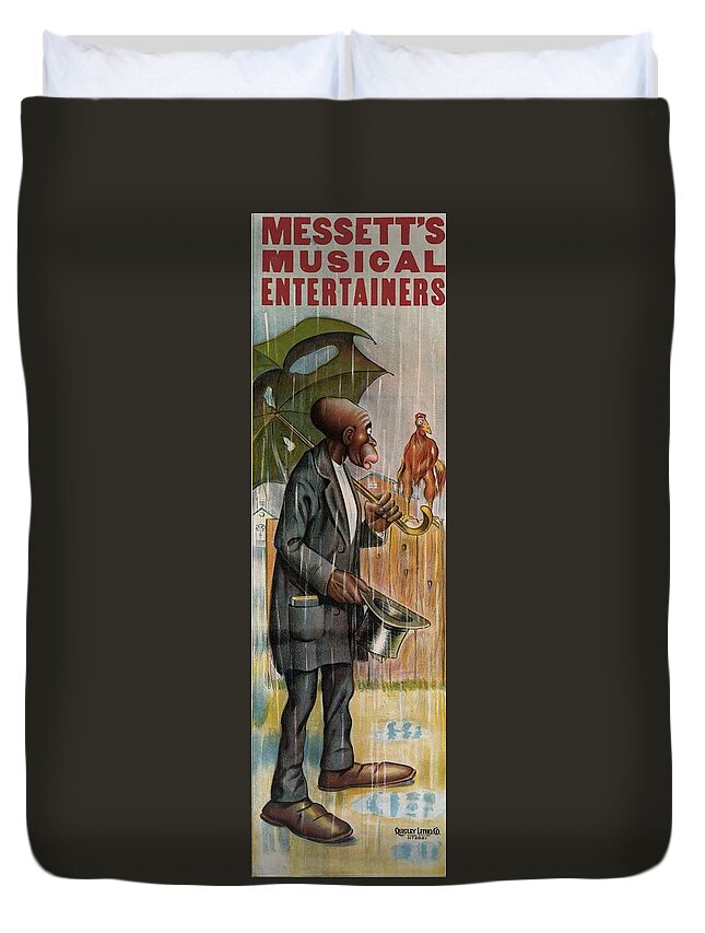 Black Americana Duvet Cover featuring the digital art Lonely Man by Kim Kent