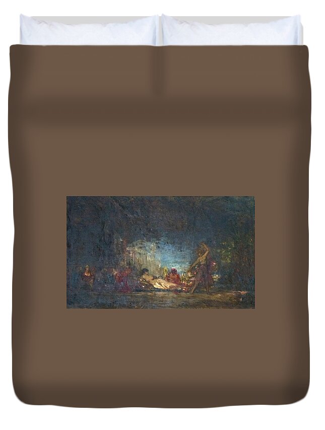  Icon Duvet Cover featuring the painting Longchamp Ziem by MotionAge Designs