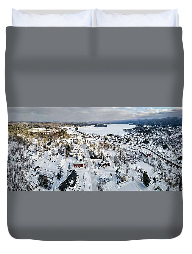 Island Duvet Cover featuring the photograph Looking Over A Snow Covered Island Pond, Vermont by John Rowe