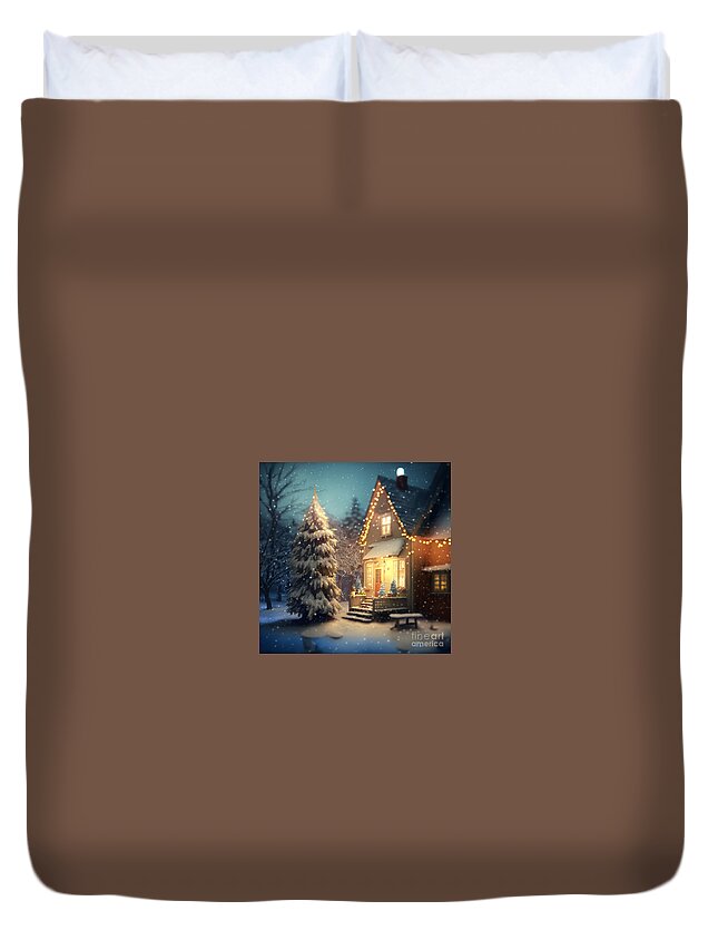 Snow Duvet Cover featuring the mixed media Looks Inviting by Jay Schankman