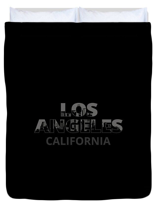 California Duvet Cover featuring the digital art Los Angeles California Skyline Pride by Lotus Leafal