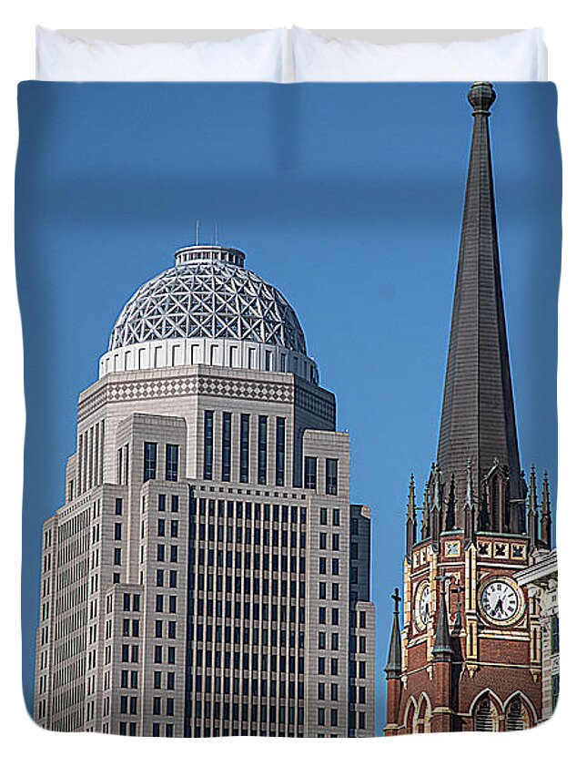 Cathedral Of The Assumption Duvet Cover featuring the photograph Louisville Mercer Cathedral by FineArtRoyal Joshua Mimbs
