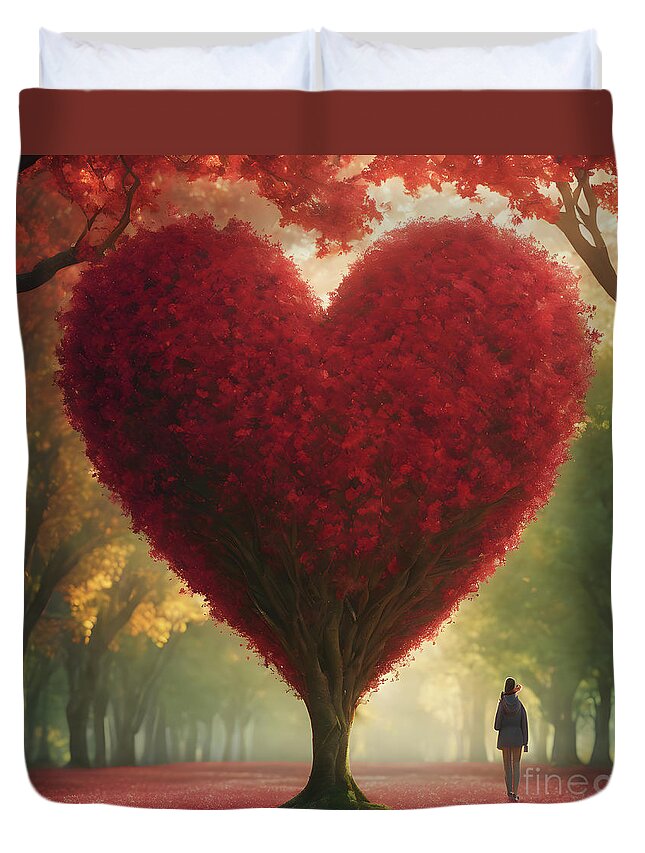 Tree Duvet Cover featuring the digital art Love 2 by DSE Graphics