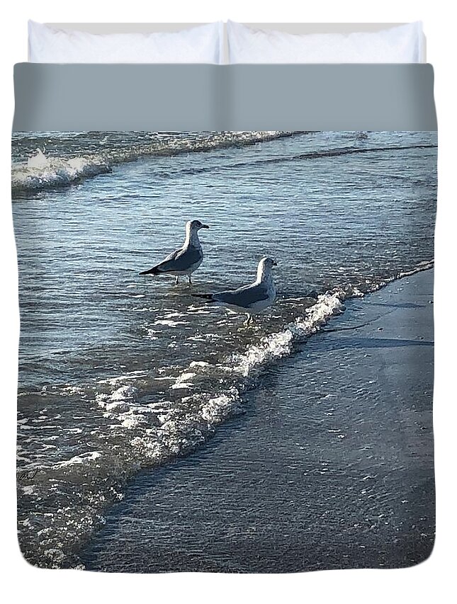 Birds Duvet Cover featuring the photograph Love Birds by Medge Jaspan