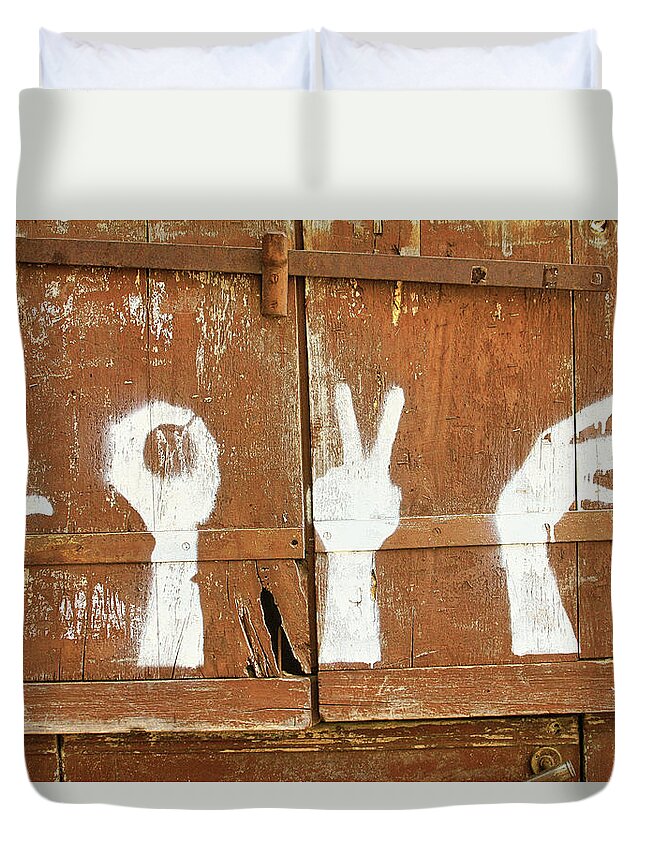 Love Duvet Cover featuring the photograph LOVE Doorway by Gene Taylor