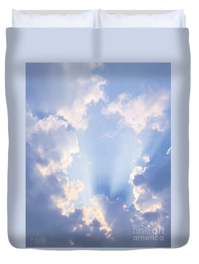Clouds Duvet Cover featuring the photograph Love in the Clouds #2 by Dorrene BrownButterfield