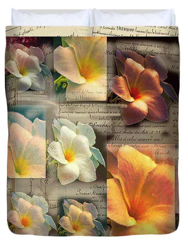 Flowers Duvet Cover featuring the photograph Love Letter by Rochelle Berman