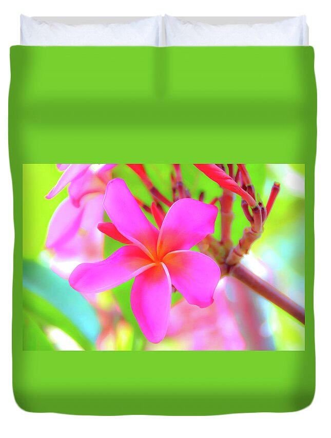Lovely Duvet Cover featuring the photograph Lovely Plumeria by David Lawson