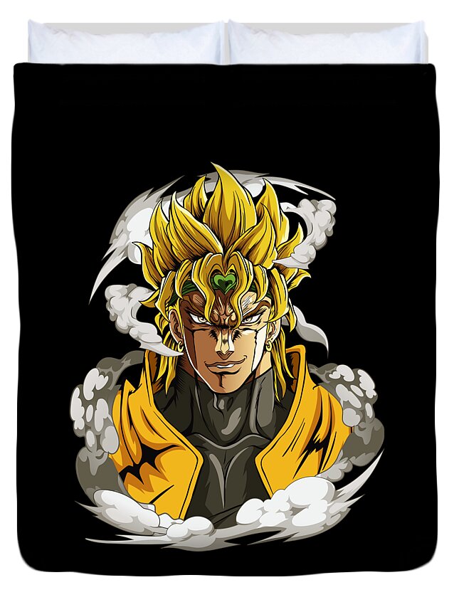 Video Game Duvet Cover featuring the drawing Lover Gift dio brando jojos bizarre adventure by Anime-Video Game