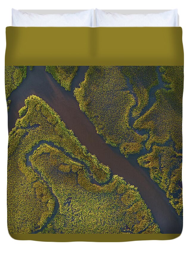 Charleston Duvet Cover featuring the photograph Lowcountry Marsh and Creek by Donnie Whitaker