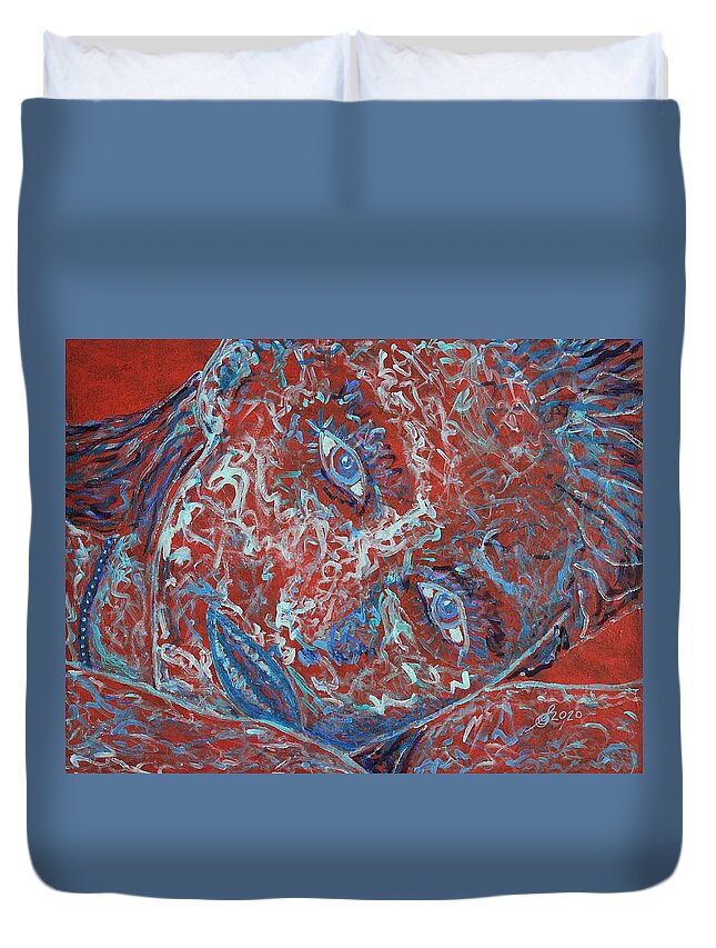 Dream Duvet Cover featuring the painting Lucid Dreamer original painting by Sol Luckman