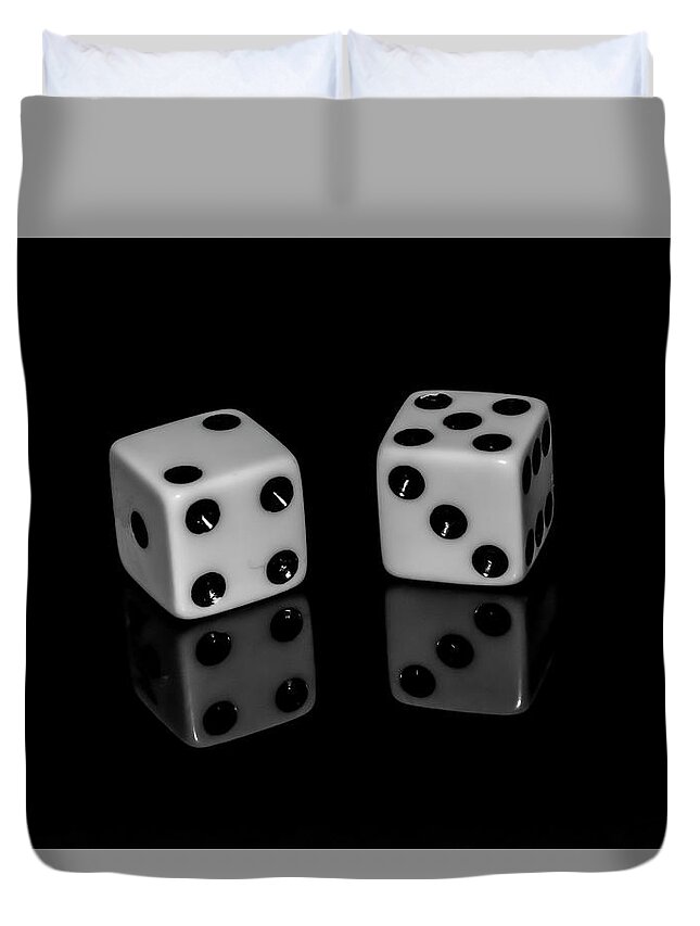 Dice Duvet Cover featuring the photograph Lucky Sevens by Cathy Kovarik