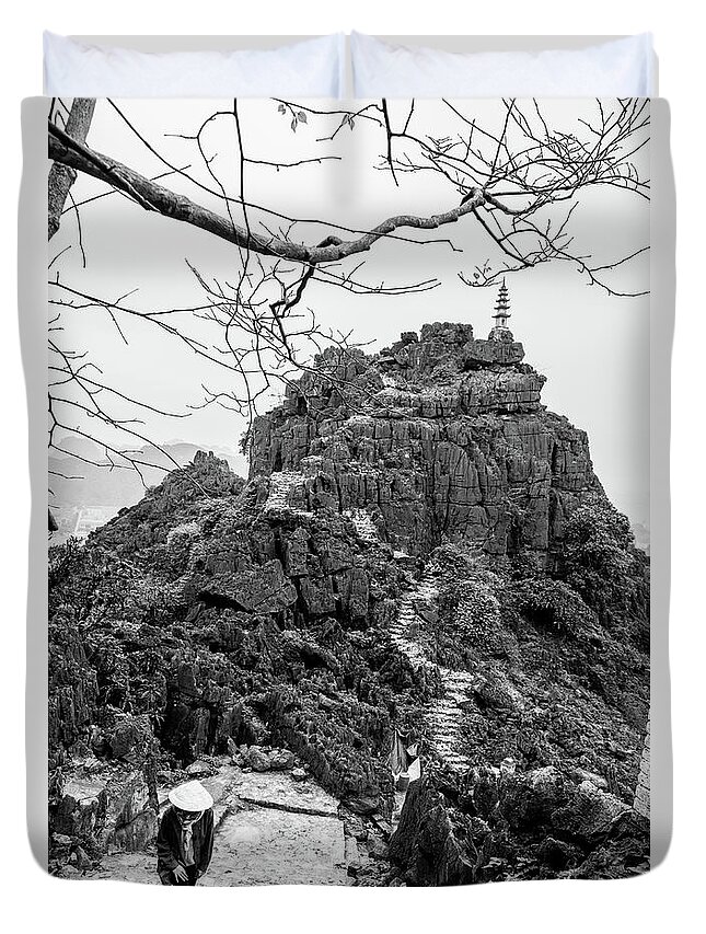 Ba Giot Duvet Cover featuring the photograph Lying Dragon Peak by Arj Munoz