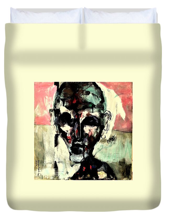 Abstract Duvet Cover featuring the painting MA2-Massoud Ahmed by Massoud Ahmed