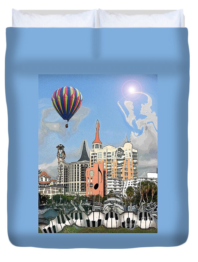 City Duvet Cover featuring the photograph Mad City - Mad World Series by Amanda Vouglas