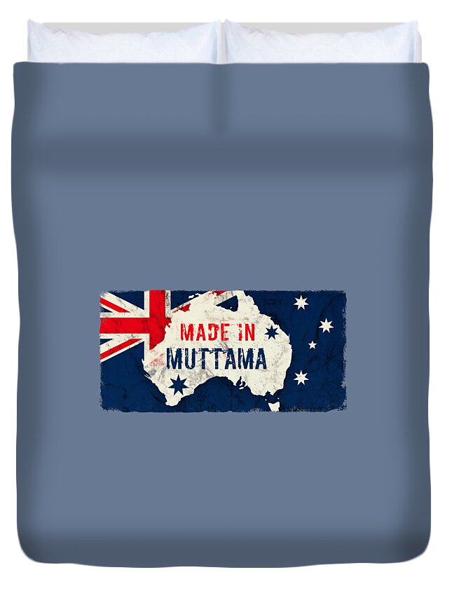 Muttama Duvet Cover featuring the digital art Made in Muttama, Australia by TintoDesigns