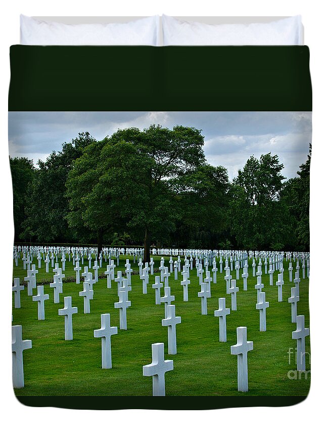 Graves Duvet Cover featuring the photograph Madingly - The Cost of War by Richard Denyer