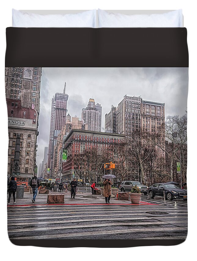 Madison Square Park Duvet Cover featuring the photograph Madison Square Park - NOMAD District NYC by Alison Frank
