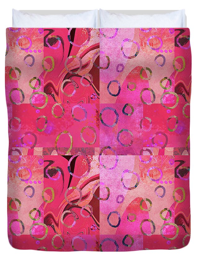 Magenta Swirl Duvet Cover featuring the digital art Magenta Swirl by Nancy Merkle