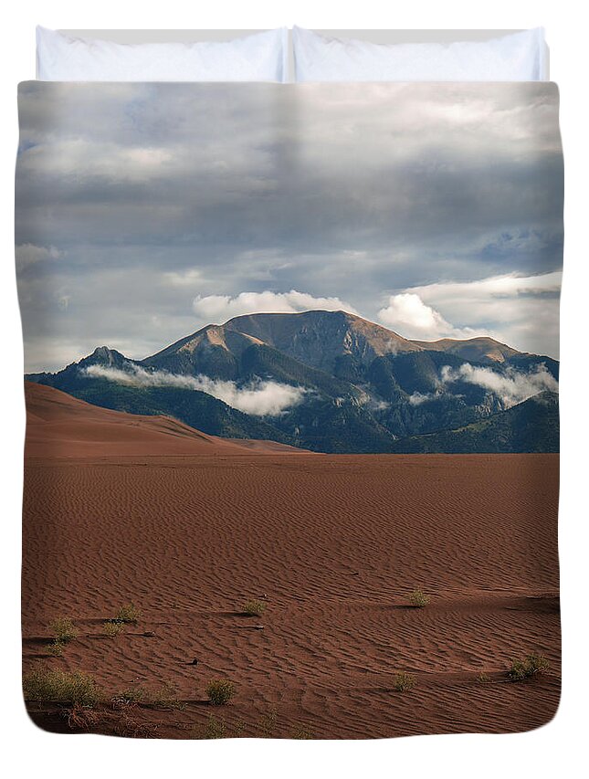 Mountain Duvet Cover featuring the photograph Magic Sand Dune Mountains by Go and Flow Photos