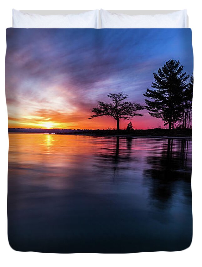 Sunrise Duvet Cover featuring the photograph Magical Beginnings by Joe Holley