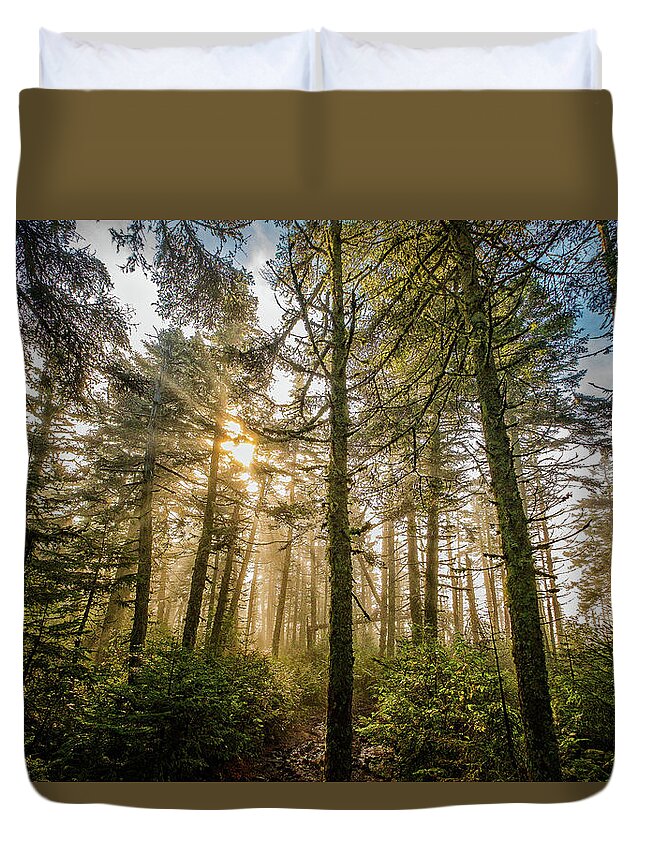 Adventure Duvet Cover featuring the photograph Magical Light, Kilkenny Ridge. by Jeff Sinon