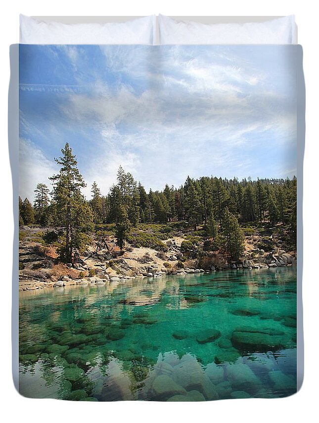 Lake Tahoe Duvet Cover featuring the photograph Magical Secret Cove Portrait by Sean Sarsfield