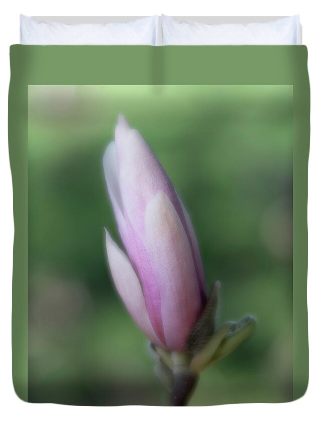 Magnolia Duvet Cover featuring the photograph Magnolia Bud by Forest Floor Photography