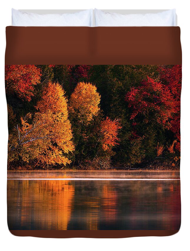 Autumn Duvet Cover featuring the photograph Maine Autumn 34A4123 by Greg Hartford