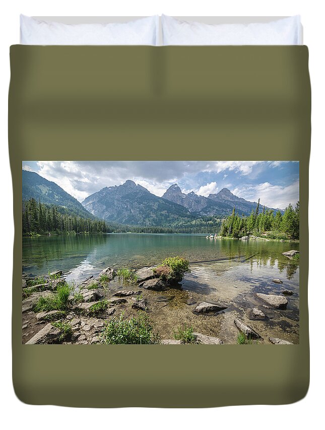 Grand Teton Duvet Cover featuring the photograph Majestic Mood by Margaret Pitcher