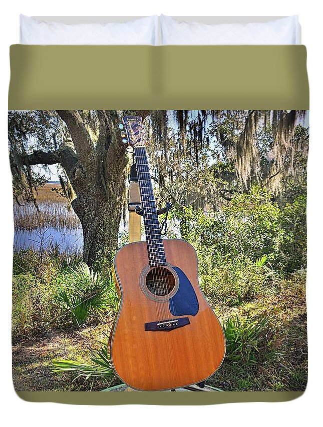 Making Music In Paradise Duvet Cover featuring the photograph Making Music In Paradise by Lisa Wooten