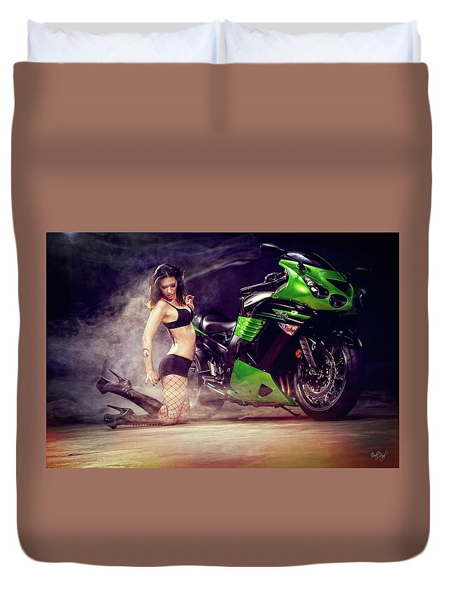 Kawasaki Duvet Cover featuring the photograph Mallyn II by Everet Regal