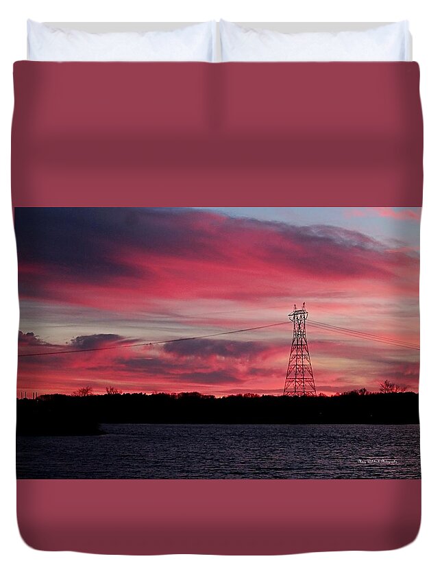 Landscape Duvet Cover featuring the photograph Man and Nature by Mary Walchuck