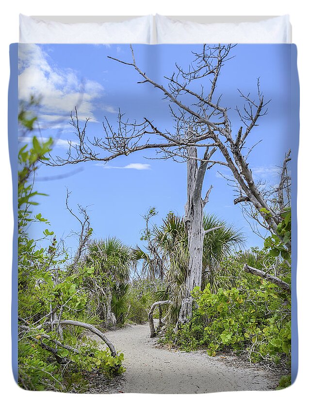 Stump Pass Beach State Park Duvet Cover featuring the photograph Manasota Key by Alison Belsan Horton