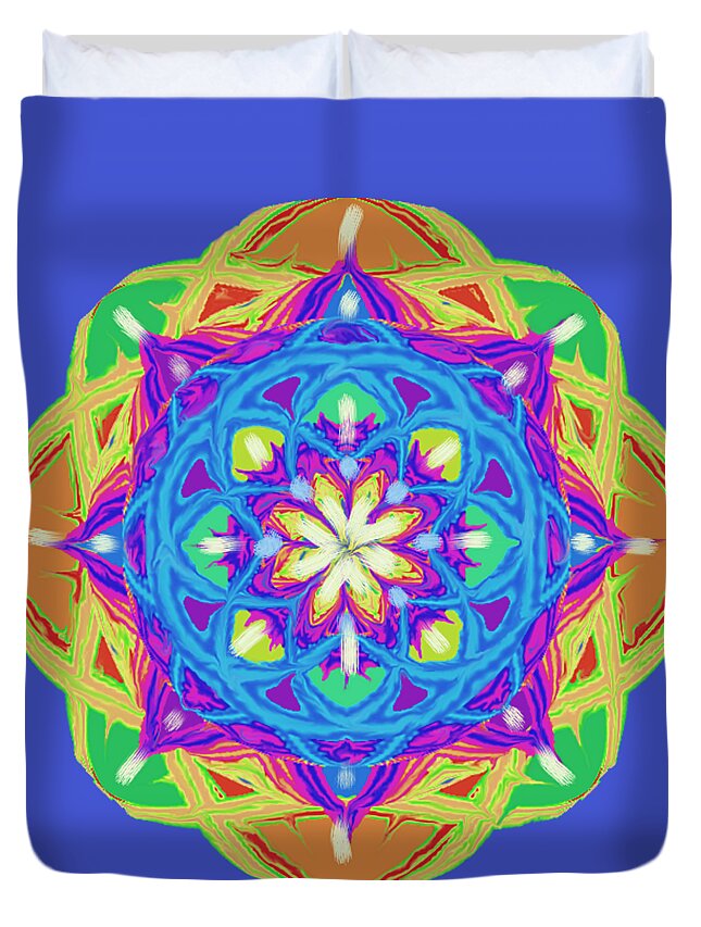 Mandala 3 31 2020 Duvet Cover featuring the painting Mandala 3 31 2020 by Hidden Mountain