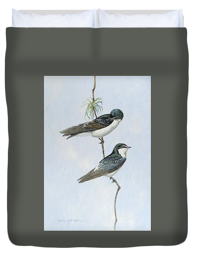 Mangrove Swallow Duvet Cover featuring the painting Mangrove Swallow by Barry Kent MacKay
