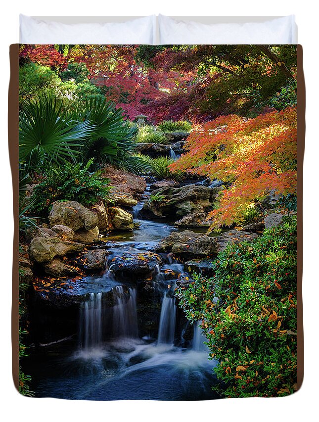 Waterfalls Duvet Cover featuring the photograph Maple Falls II by Johnny Boyd