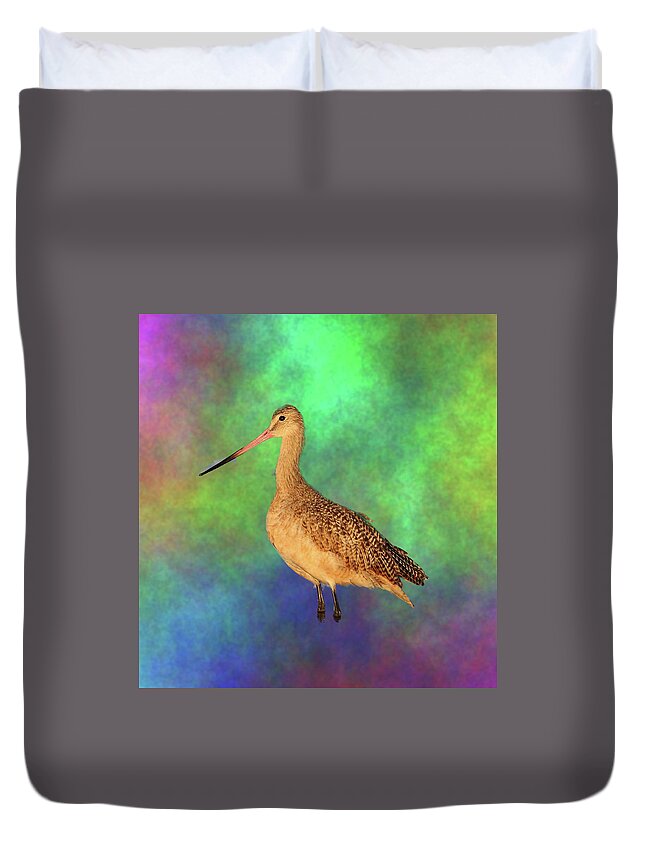 Marbled Godwit Duvet Cover featuring the photograph Marbled Godwit by Mingming Jiang