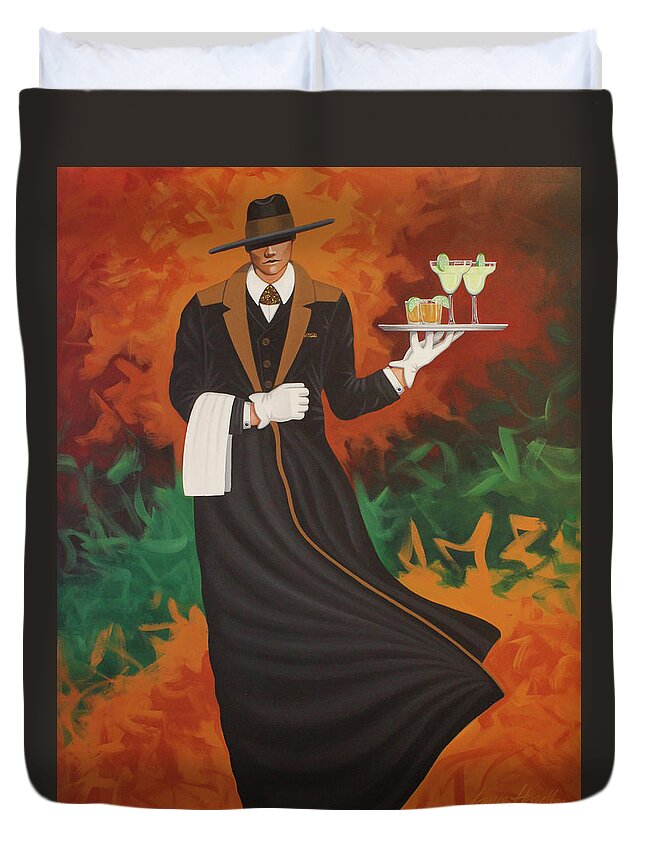 Butler. Margaritas Duvet Cover featuring the painting Margarita Butler by Lance Headlee