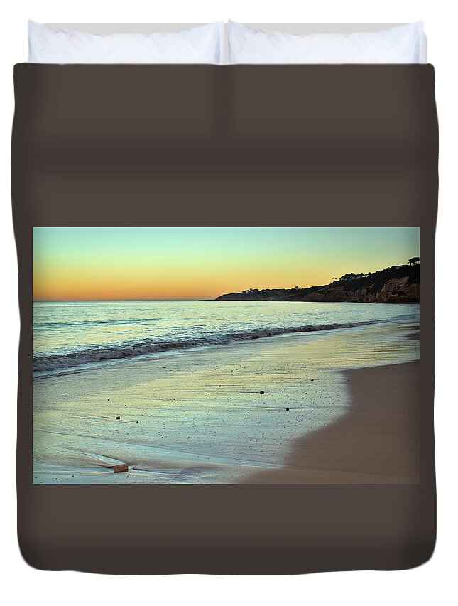 Beach Duvet Cover featuring the photograph Maria Luisa Beach in Albufeira by Angelo DeVal