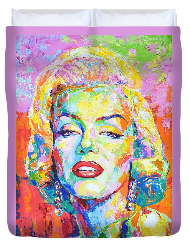 Marilyn Monroe Duvet Cover featuring the painting Marilyn Monroe 2. by Iryna Kastsova