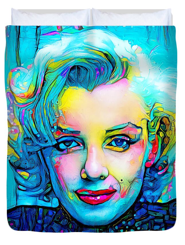 Wingsdomain Duvet Cover featuring the photograph Marilyn Monroe in Modern Contemporary 20210130 by Wingsdomain Art and Photography