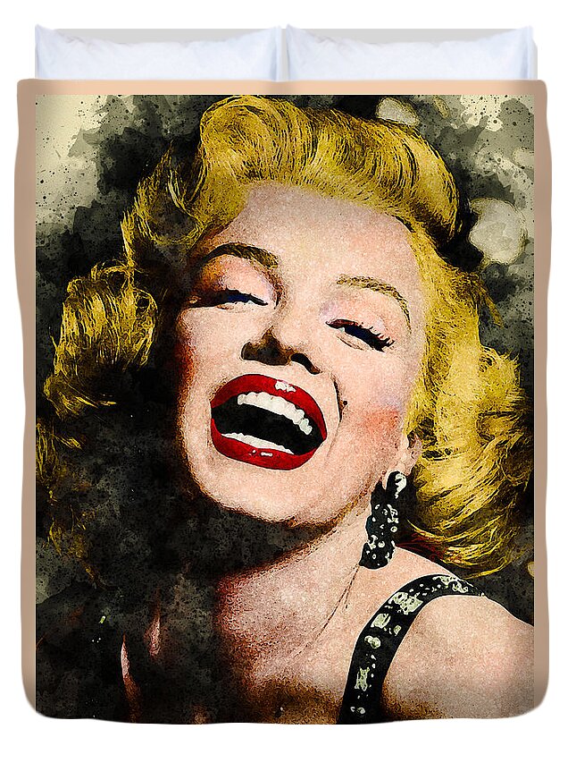 Marilyn Monroe Duvet Cover featuring the digital art Marilyn Monroe by Marisol VB