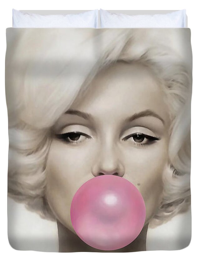 Pop Art Paintings Mixed Media Mixed Media Duvet Cover featuring the mixed media Marilyn Monroe by Marvin Blaine