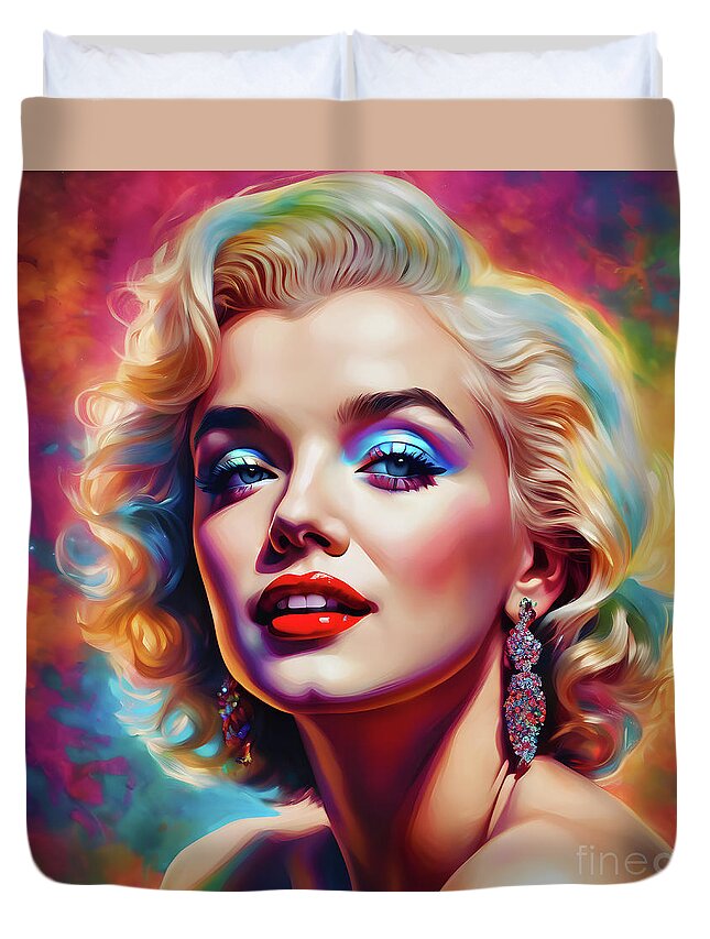Marilyn Monroe Duvet Cover featuring the digital art Marilyn Monroe No 12 by DSE Graphics